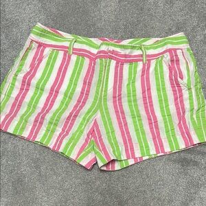 Lilly Pulitzer Pink and Green Striped Shorts